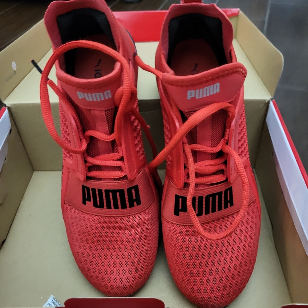 EUC Mens size 8 Puma Ignite Limitless High Risk Red Athletic Shoe